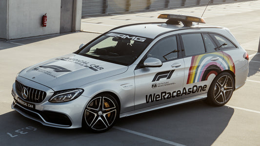 Mercedes Amg C S Estate F1 Medical Car Hd Art Print Poster