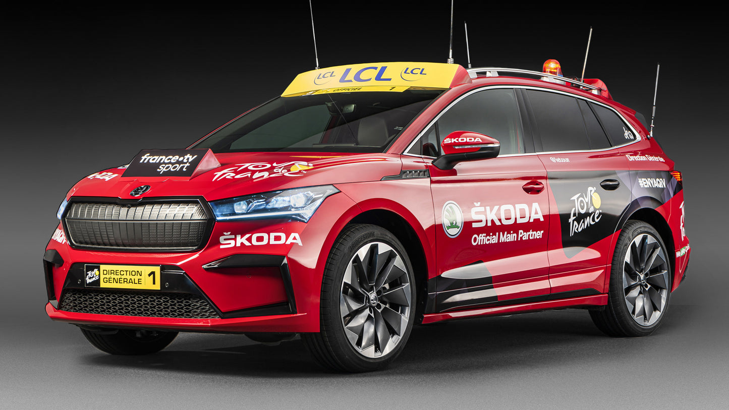 Skoda Enyaq Iv Tour De France Lead Vehicle Hd Art Keychain