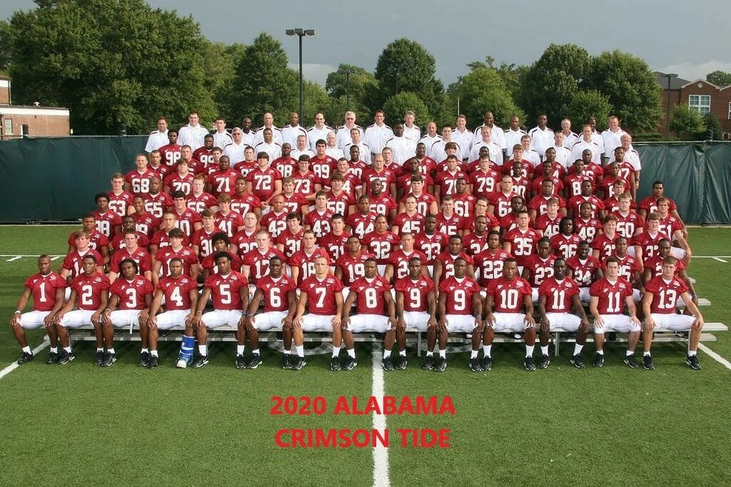 2020 Alabama Crimson Tide Team Photo Picture Ncaa Football Wide Border