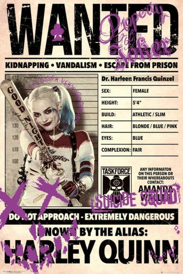 2021 The Suicide Squad Harley Quinn Wanted Magnet Margot Robbie Dc Comics