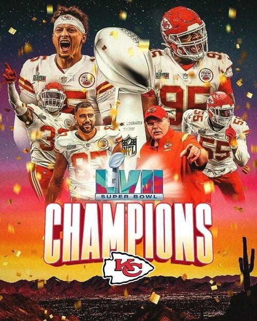 2022 Nfl Champions Kansas City Chiefs Glossy Keychain Super Bowl Lvii Print
