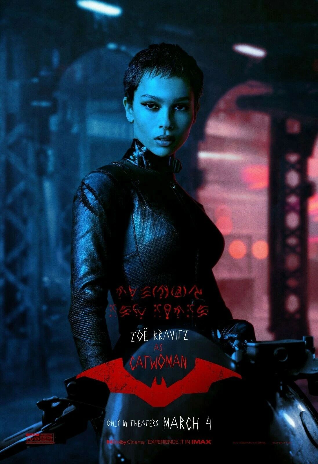 2022 The Batman Movie Poster Print Catwoman Kravitz Dc Comics Gotham City