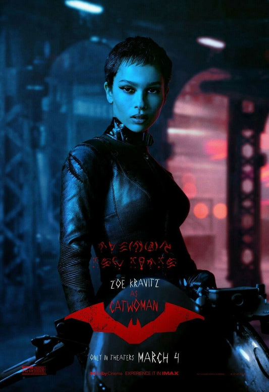 2022 The Batman Movie Poster Print Catwoman Kravitz Dc Comics Gotham City