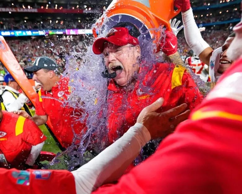 2023 Nfl Champions Kansas City Chiefs Glossy Keychain Andy Reid Gatorade Bath!