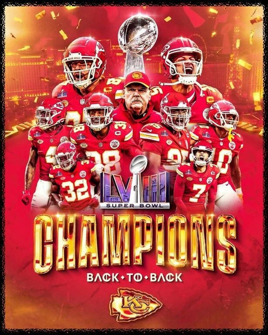 2023 Nfl Champions Kansas City Chiefs Glossy Keychain Super Bowl Lviii Print
