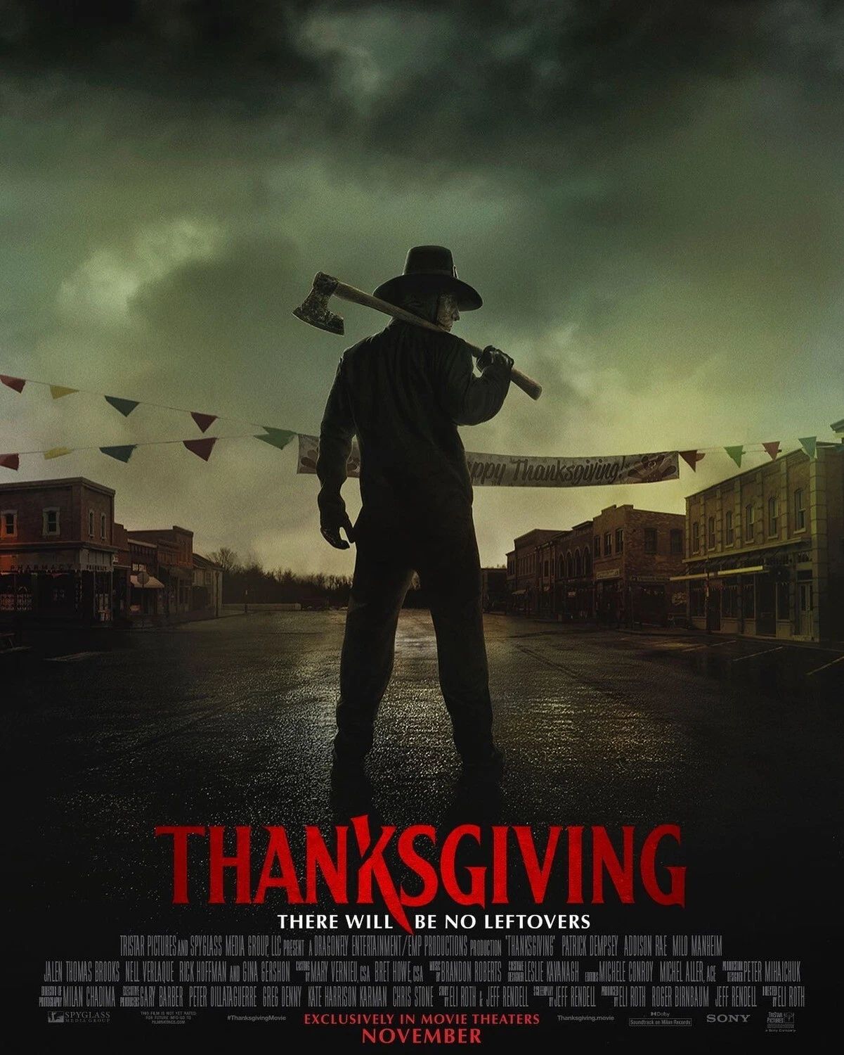2023 Thanksgiving Movie Poster Horror Patrick Dempsey Addison Rae