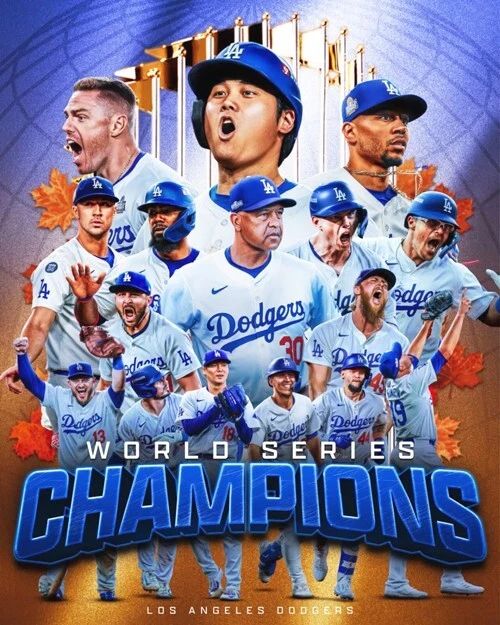 2024 Los Angeles Dodgers Glossy Magnet World Series Champions Champs Print 1