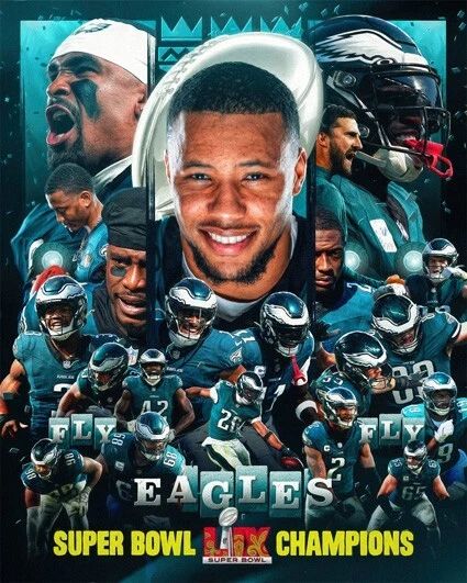 2024 Nfl Champions Philadelphia Eagles Glossy Keychain Super Bowl Lix Print 3