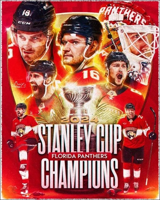 2024 Stanley Cup Florida Panthers Glossy Magnet Nhl Champions Print 1