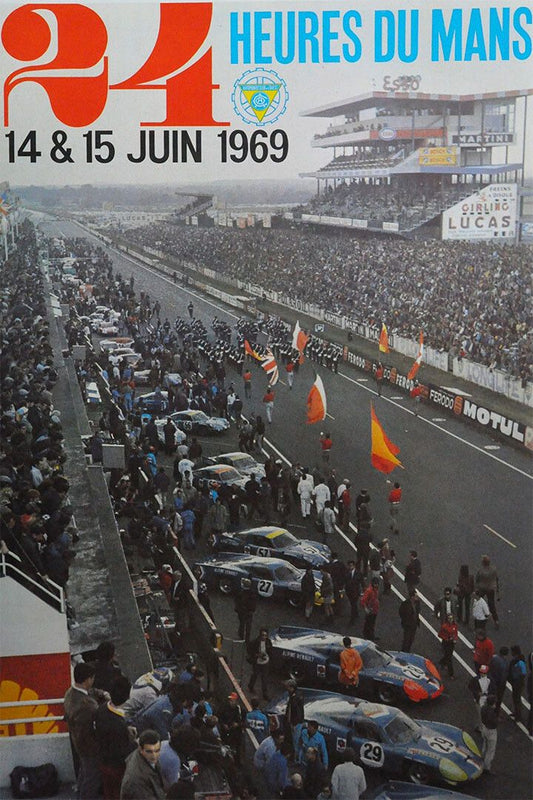 24 Heures Le Mans 1969 Vintage Racing Travel Auto Race Jigsaw Puzzle