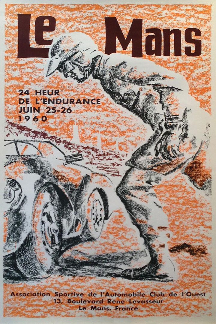 24 Hours Le Mans 1960 Vintage Racing Travel Auto Magnet