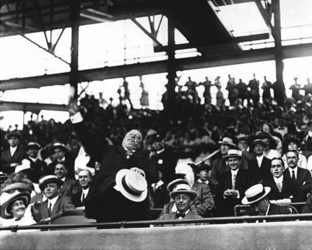 27Th Us President William H Taft Glossy Magnet 1910 First Pitch Print
