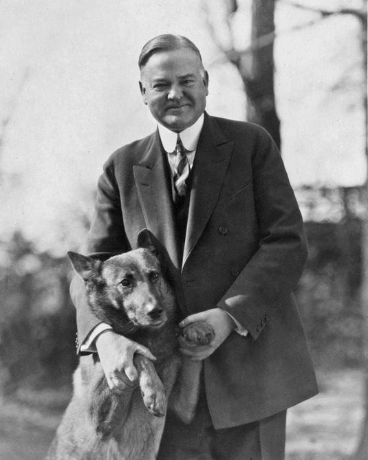 31St President Herbert Hoover With Dog Glossy Keychain Political Keychain