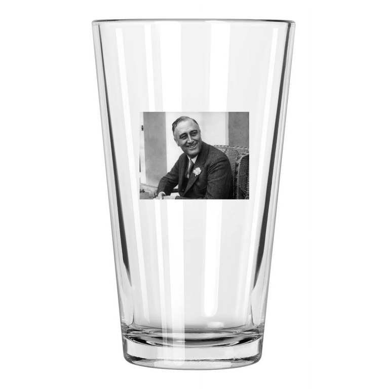 32Nd President Franklin D Roosevelt Photo Political Fdr Pint Beer Drinking Glass