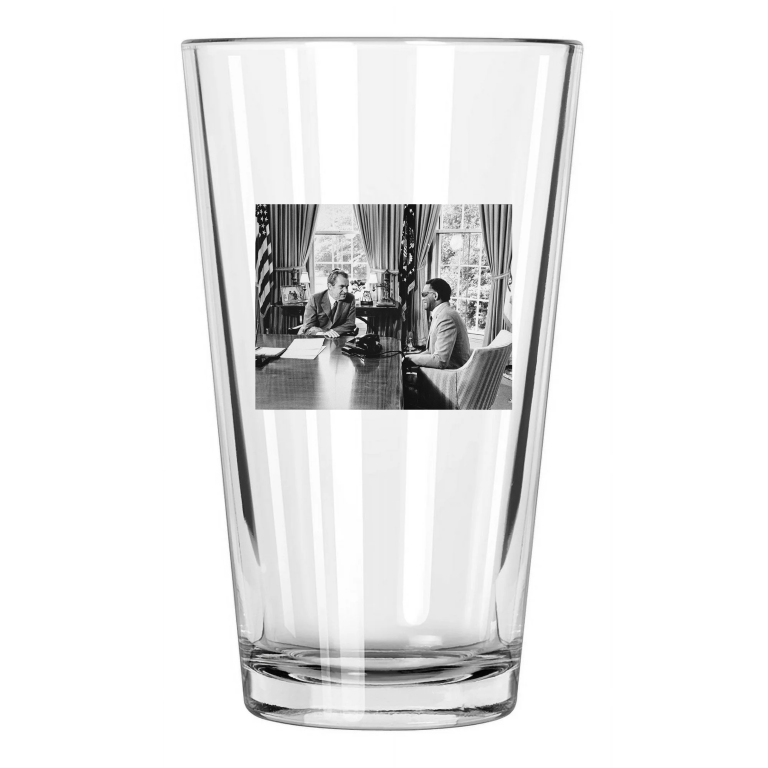 37Th U.S. President Richard Nixon & Ray Charles Photo Pint Beer Drinking Glass