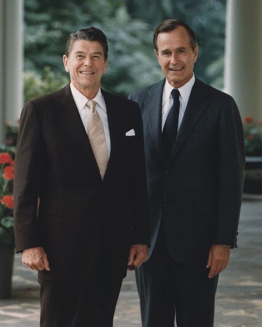40Th President Ronald Reagan And George Bush Glossy Magnet 1981 Magnet