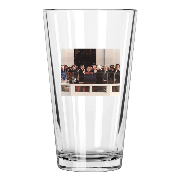 40Th Us President Ronald Reagan Photo 1981 Inauguration Pint Beer Drinking Glass