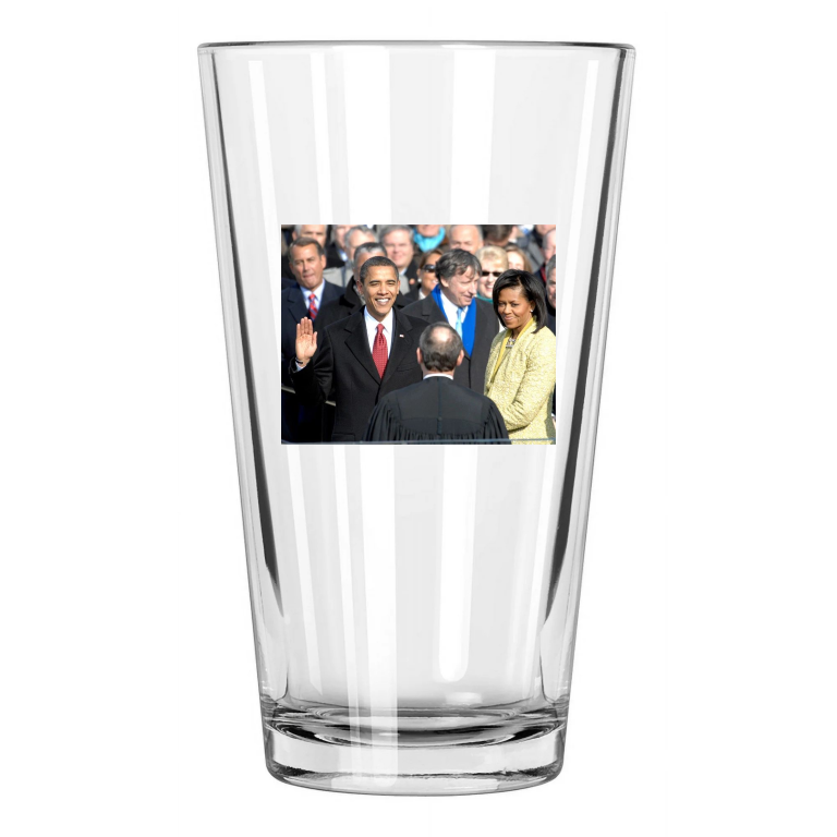 44Th Us President Barack Obama Photo 2009 Inauguration Pint Beer Drinking Glass