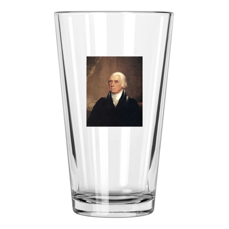 4Th Us President James Madison Political Vintage 1 Pint Beer Drinking Glass