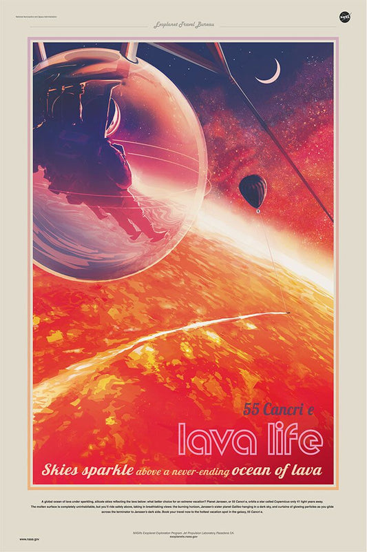 55 Cancri E Lava Life Space Travel Ocean Of Lava Vintage Jigsaw Puzzle