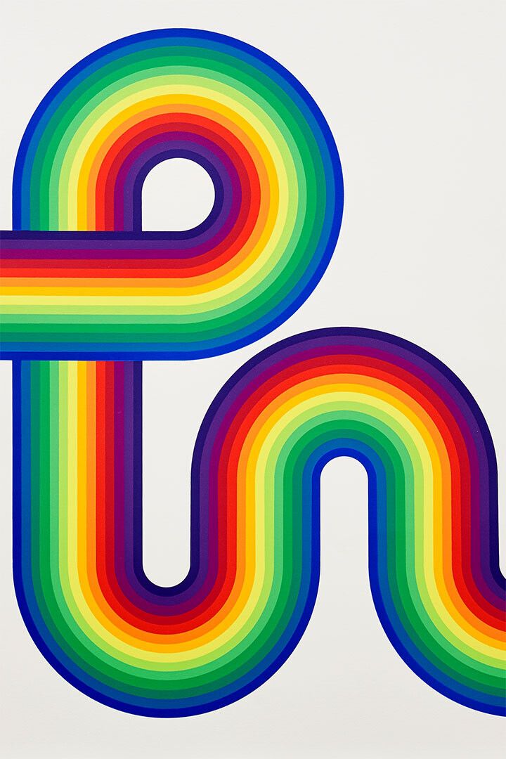 70S Rainbow Colorful Efect Painting Print Wall Art Home Decor Poster