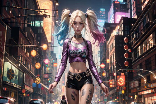 Harley Quinn Comic Book Keychain