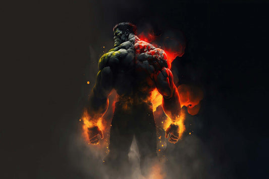 Hulk Burning Dc Comics Comic Book Poster Print Wall Art