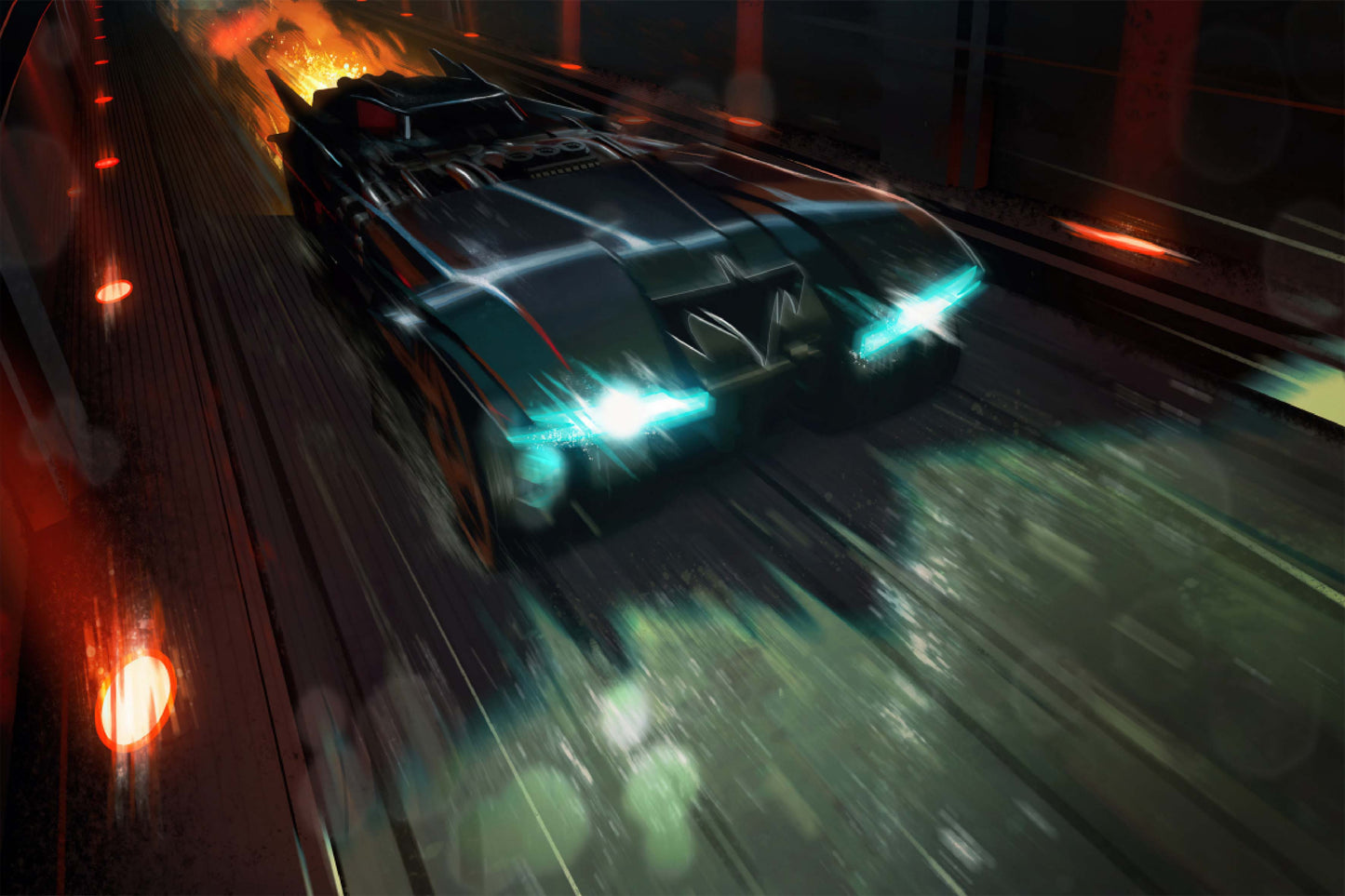 Batman Batmobile Comic Book Poster Print Wall Art