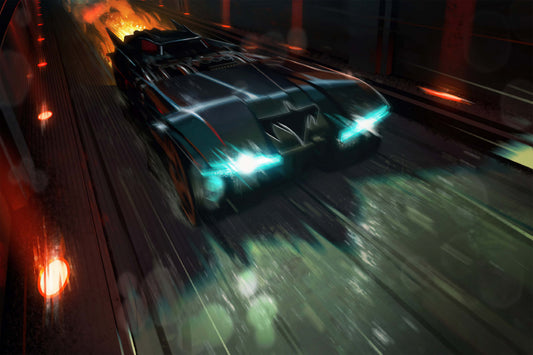Batman Batmobile Comic Book Poster Print Wall Art