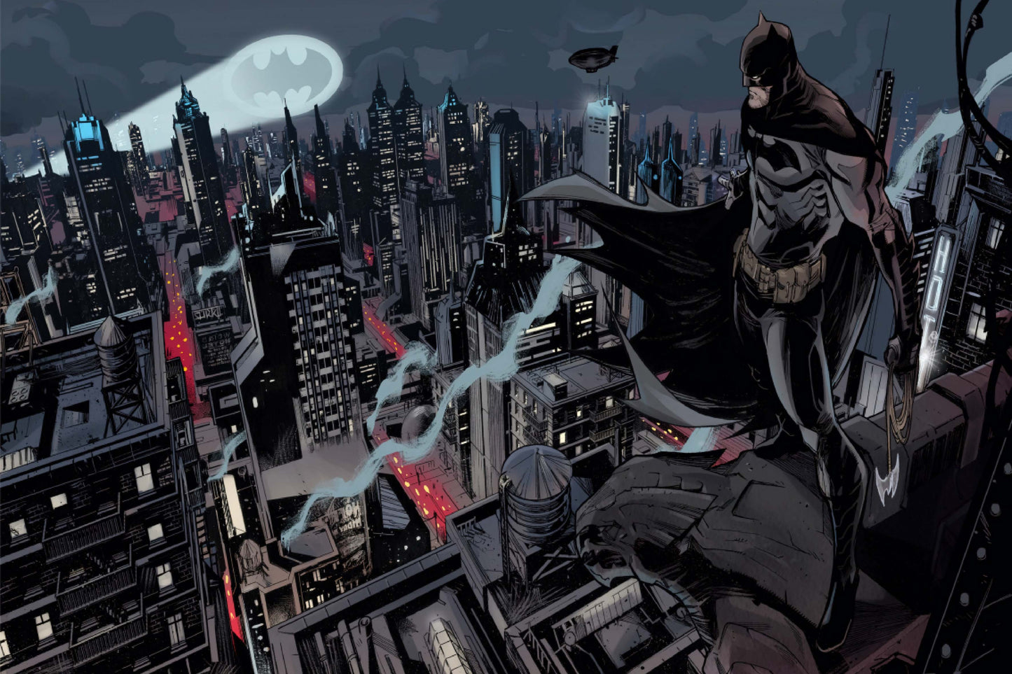 Batman Watching Gotham City Dc Comics Comic Book Poster Print Wall Art