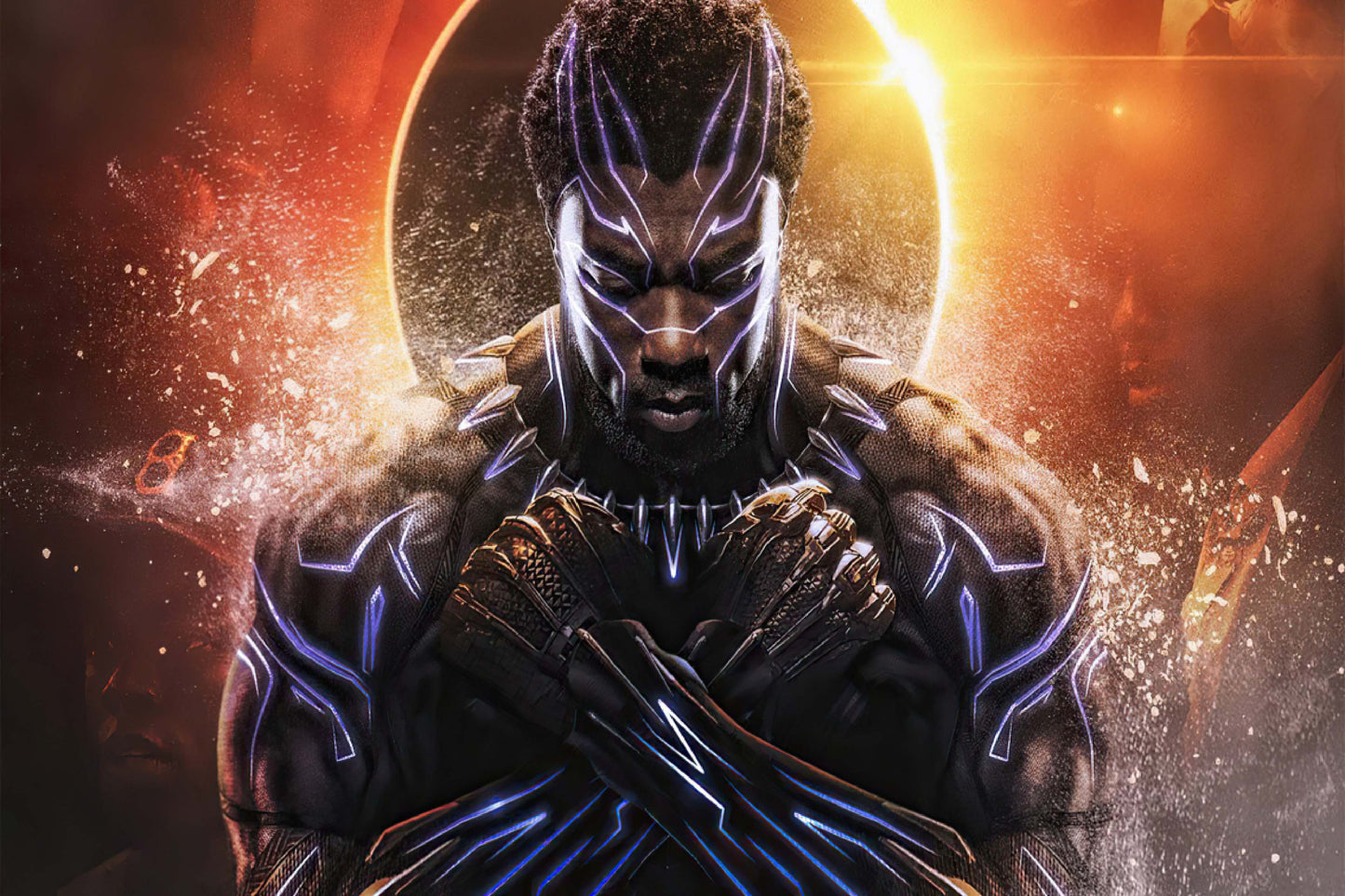 Black Panther Chadwick Boseman Wakanda Forever Salute Comic Book Poster Print