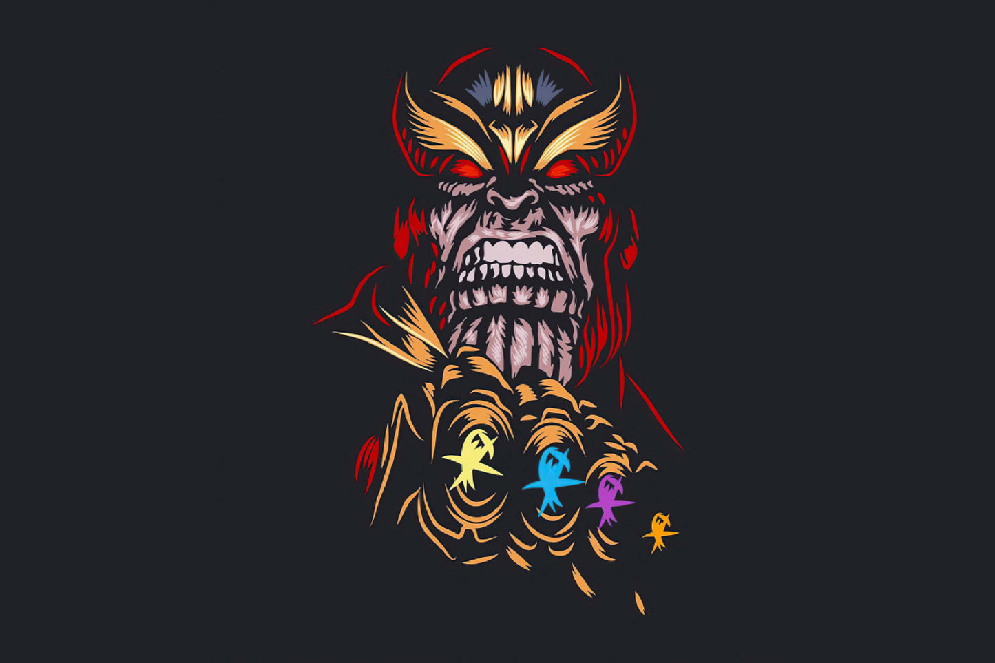 Thanos Infinity Gauntlet Minimalist Comic Book Poster Print Wall Art
