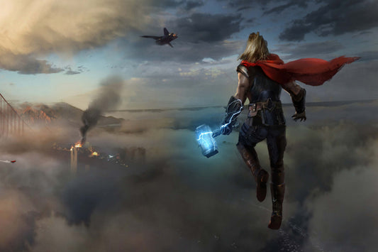Thor Mjolnir Hammer Marvels Avengers Comic Book Poster Print Wall Art