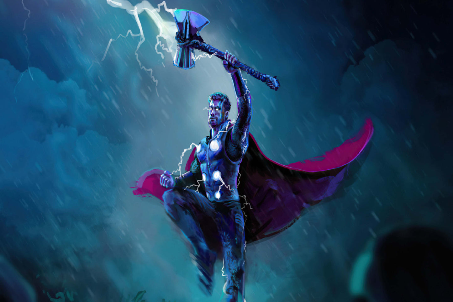 Thor Stormbreaker Axe Lightning Comic Book Poster Print Wall Art