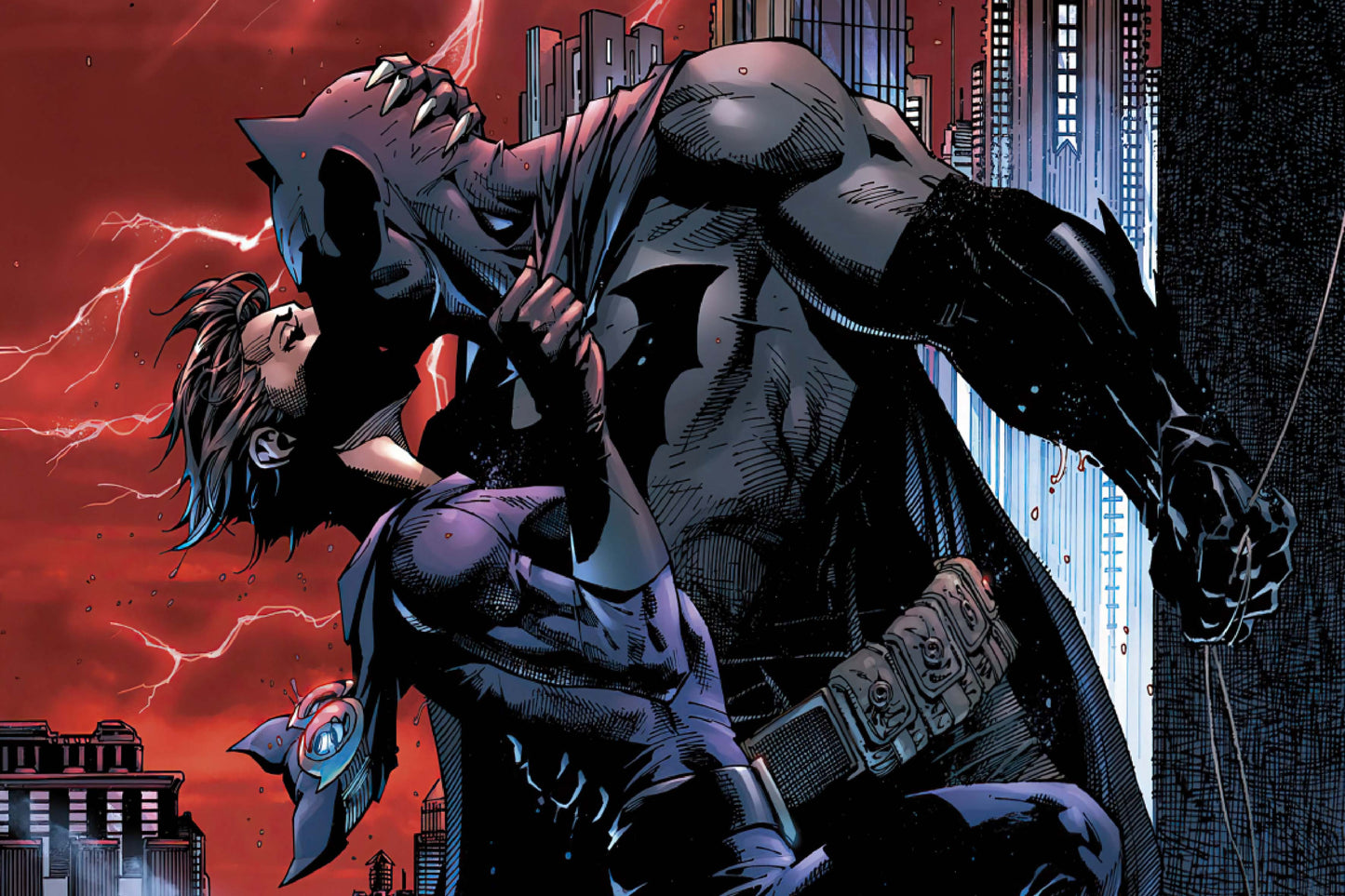 Batman Catwoman Kiss Comic Book Poster Print Wall Art