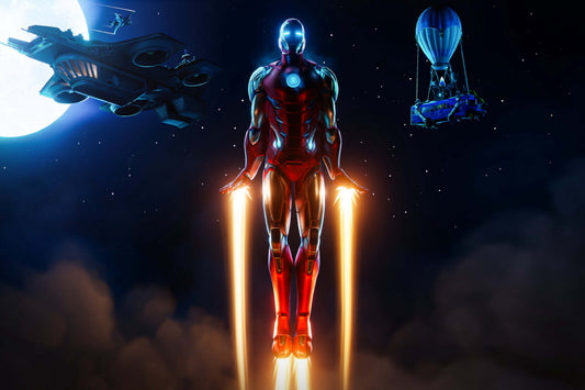 Iron Man Flying Game Comic Book Poster Print Wall Art