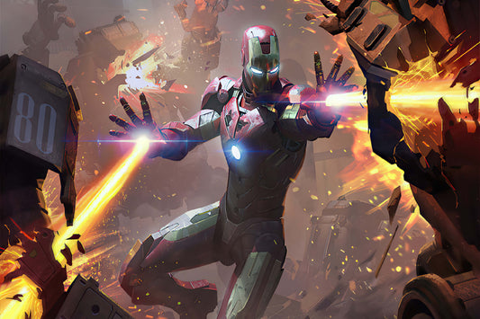 Iron Man Blasters Comic Book Poster Print Wall Art