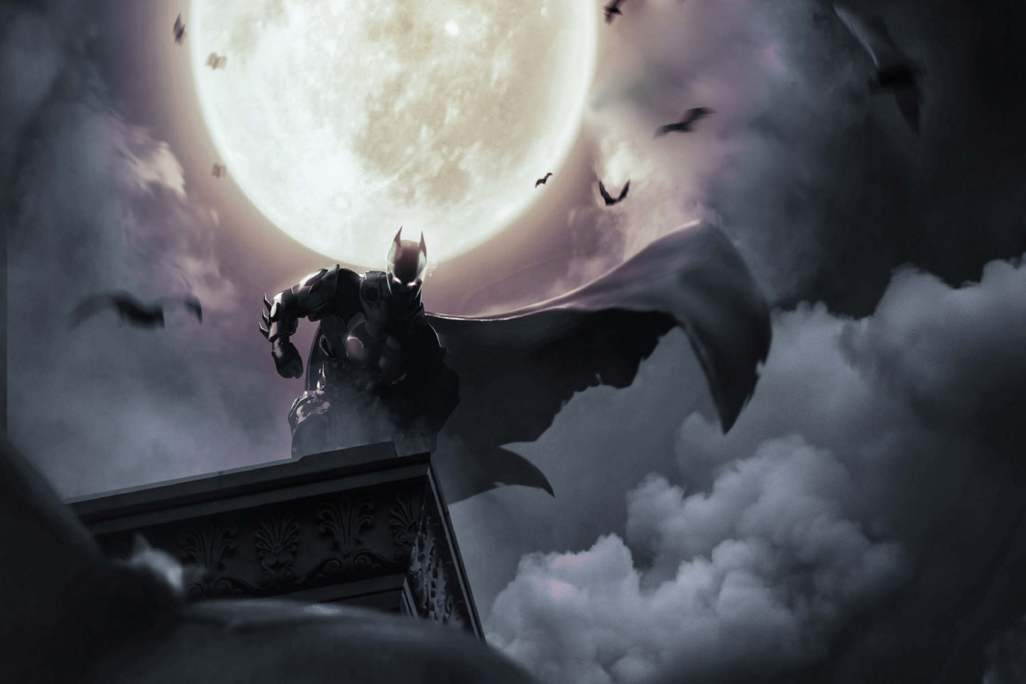 Batman Moon Night Comic Book Poster Print Wall Art