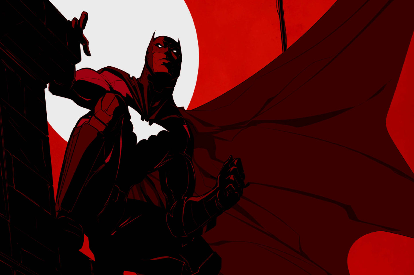 Batman Dark Red Comic Book Poster Print Wall Art