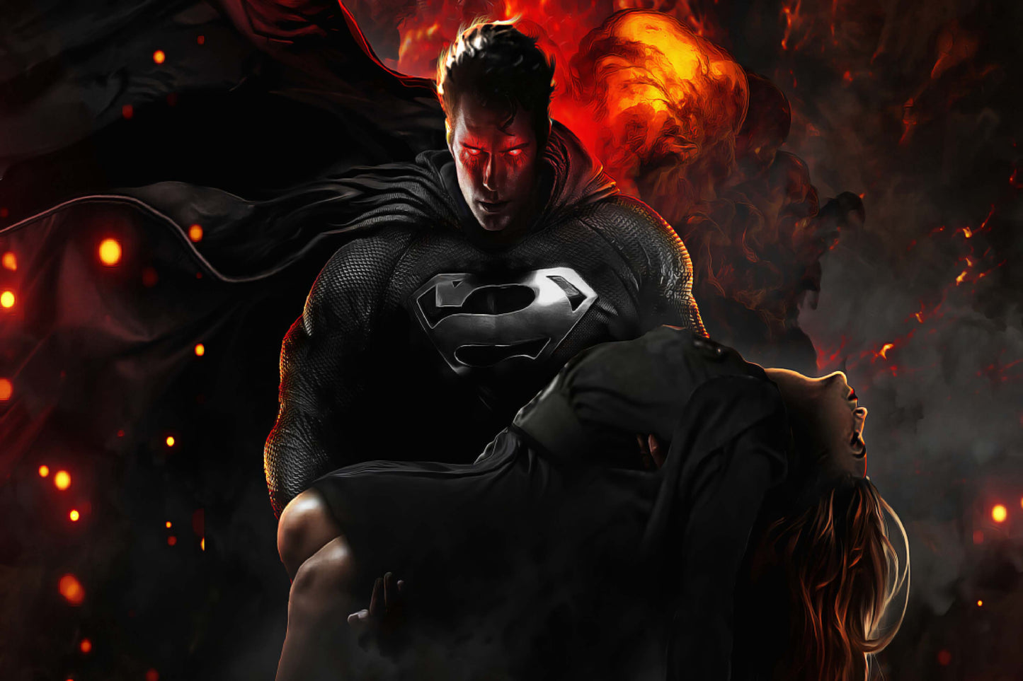 Superman Black Suit Henry Cavill Justice League Snyder Comic Book Poster Print