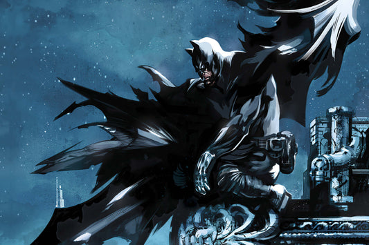 Batman Watching Comic Book Poster Print Wall Art
