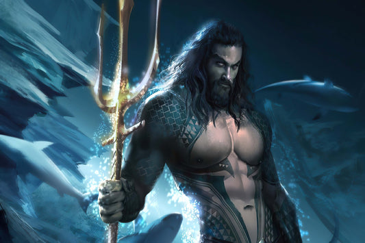 Aquaman Trident Jason Momoa Art Comic Book Poster Print Wall Art