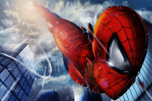 Spider Man Close Up Comic Book Poster Print Wall Art