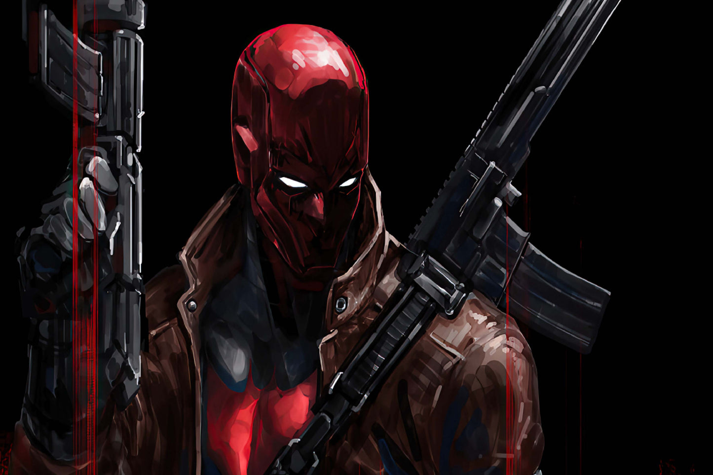 Red Hood Guns Weapons Comic Book Poster Print Wall Art