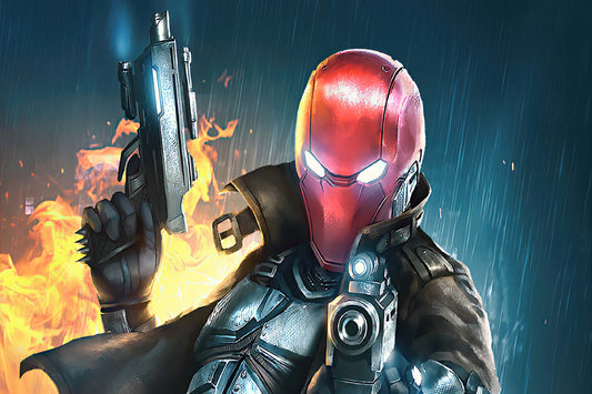 Red Hood Guns Comic Book Poster Print Wall Art