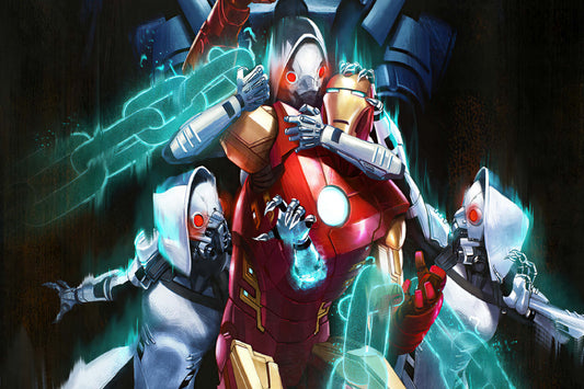 Iron Man Vs. Ghost Comic Book Poster Print Wall Art