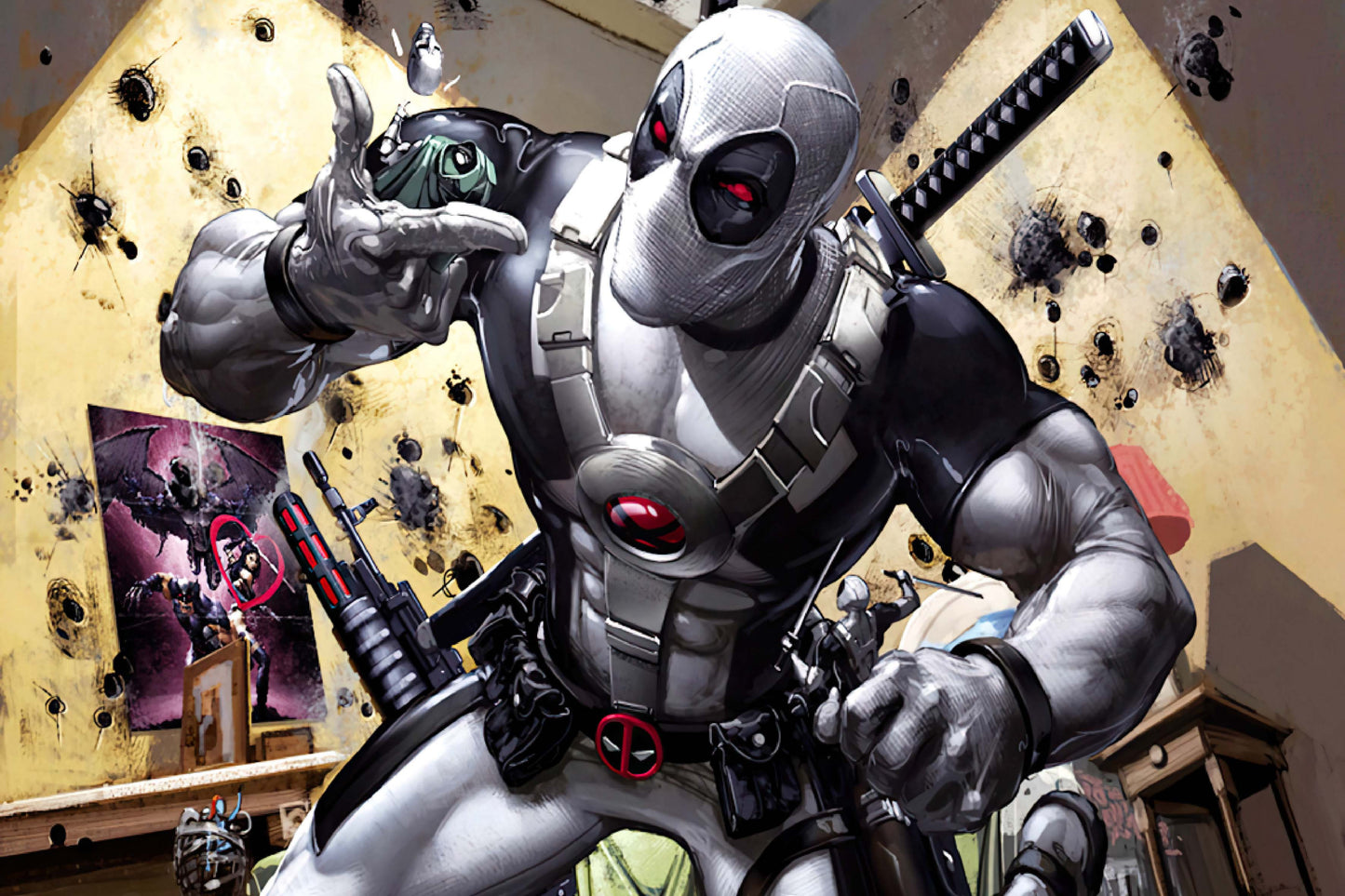 Deadpool White Suit Comic Book Poster Print Wall Art