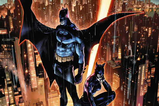Batman And Catwoman Watching Comic Book Keychain