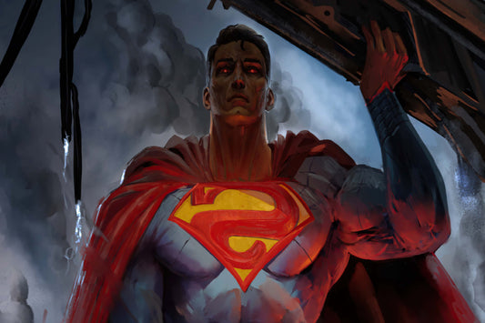 Superman Red Eyes Comic Book Poster Print Wall Art