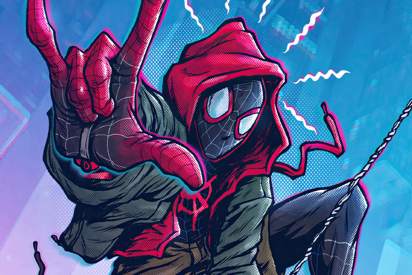 Miles Morales Spider Man Art Comic Book Keychain